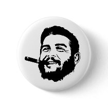 Che Guevara with Cigar Portrait Button