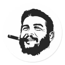 Che Guevara with Cigar Portrait Sticker by strk3 Che Guevara with Cigar Portrait Sticker