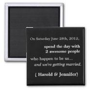 Cheap and Funny Save the Date Magnet 1