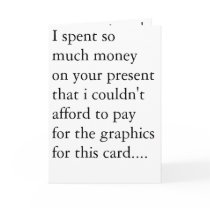 cheap birthday card.