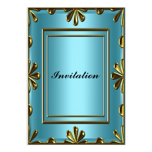 Cheap Birthday Party Invitation Elegant Blue 5" X 7" Invitation Card | Zazzle