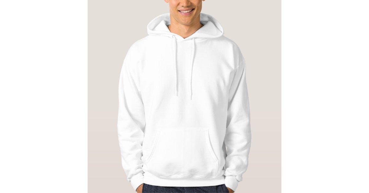 Cheap Comfortable Mens White Customizable Hoodie Zazzle