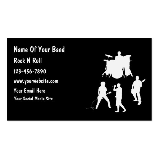 Cheap Musician Band Business Cards (front side)