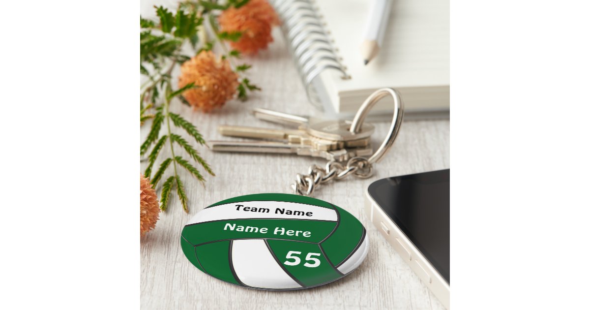 Cheap Personalized Green Volleyball Gifts Keychain Zazzle