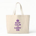 Cheapest Keep Calm And Carry On Purple Custom Bag