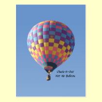 Check-It-Out Hot Air Balloon Postcard postcards