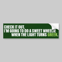 Check it out - Wheelie bumper stickers
