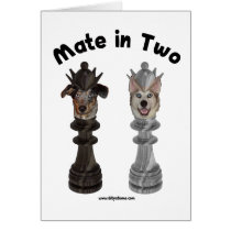 Check Mate in Two Dogs Greeting Cards
