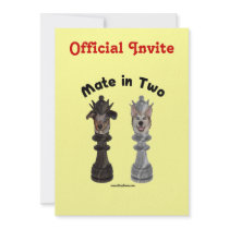 Check Mate in Two Dogs Personalized Invites