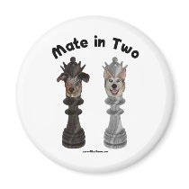 Check Mate in Two Dogs Refrigerator Magnet