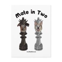 Check Mate in Two Dogs Postcard