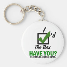 Check The Box Be An Organ Donor 2 Keychain