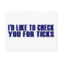 Check You For Ticks Postcard