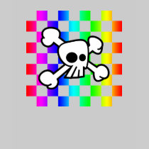 Checker Rainbow Skull t-shirts