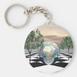 Checker Trees Keychain