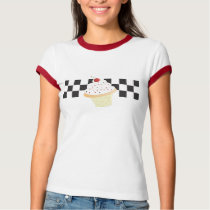 Checkerbaord Cherry Cupcake t-shirts