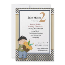 Checkerboard Birthday Party  Invitation