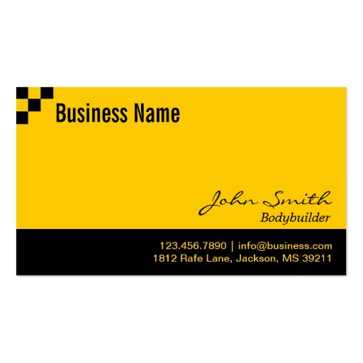Checkerboard Bodybuilding Business Card (front side)