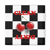 Checkerboard Cherries Magnet