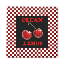 Checkerboard Cherries Magnet