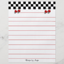 Checkerboard Cherries Recipe Paper Custom Flyer