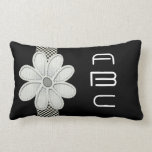 Checkerboard Daisy (Monogrammed Pillow) pillows