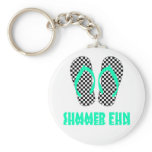 Checkerboard Flip Flops Key Chain