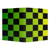 Checkerboard Green Yellow Binder