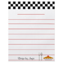 Checkerboard Pie Recipe Paper - With Lines Custom Flyer