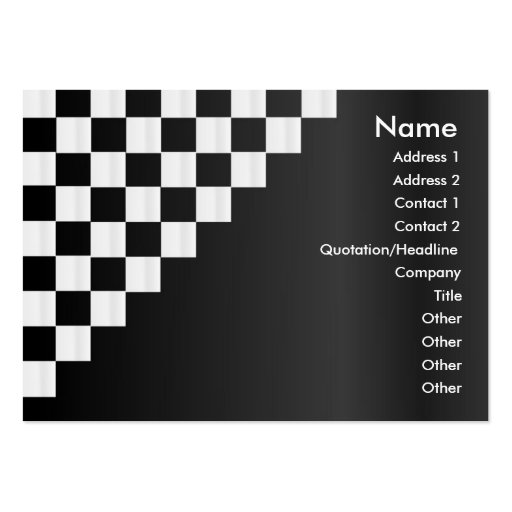 Checkerboard Profile Card Business Cards (front side)