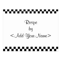 Checkerboard Recipe Cards 4 x 6 Post Card