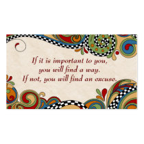 Checkerboard Whimsy Affirmation /Business Cards