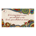 Checkerboard Whimsy Affirmation /Business Cards