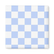 Checkered Baby Blue magnets
