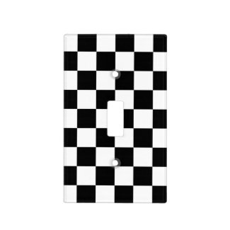 Checkered Black and White Light Switch Plate