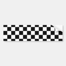 Checkered Black and White Pattern Bumper Sticker