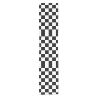 Checkered Black and White Table Runner Short Table Runner