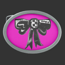 Checkered Bow Belt Buckle belt buckles