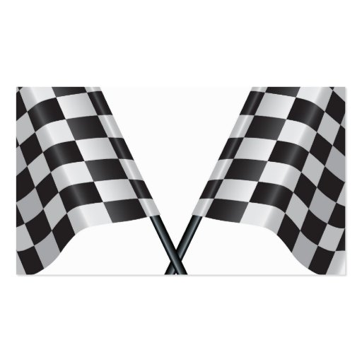 checkered, chequered motor racing flag business card templates (back side)
