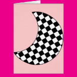 Checkered Crescent Moon Greeting Card