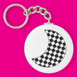 Checkered Crescent Moon Keychains