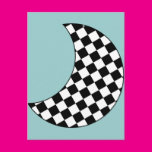 Checkered Crescent Moon Postcards