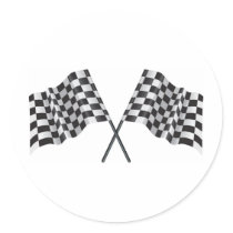 checkered cross flags sticker