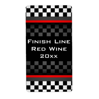 Checkered Design Homemade Wine Label