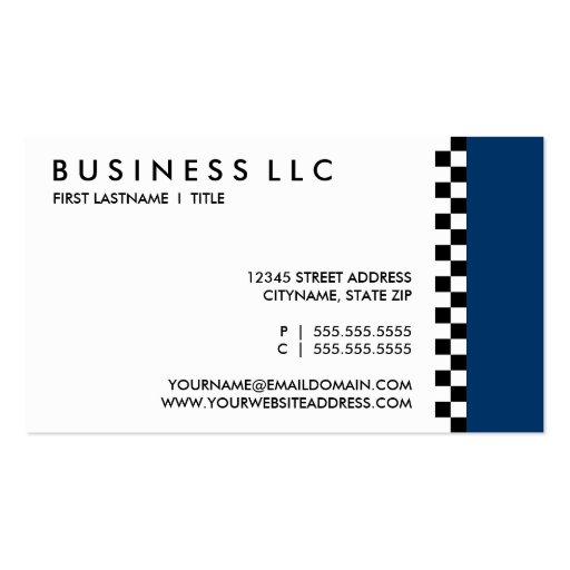 checkered drums. business card (back side)