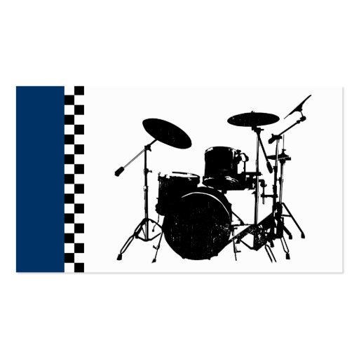 checkered drums. business card
