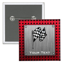 Checkered Flag; brushed aluminum look Button