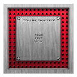 Checkered Flag; brushed aluminum look Custom Announcements