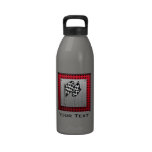 Checkered Flag; brushed aluminum look Drinking Bottles