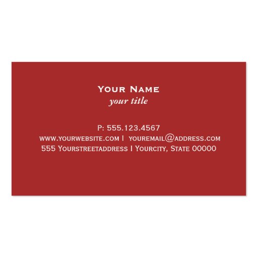 Checkered Flag Business Card (back side)